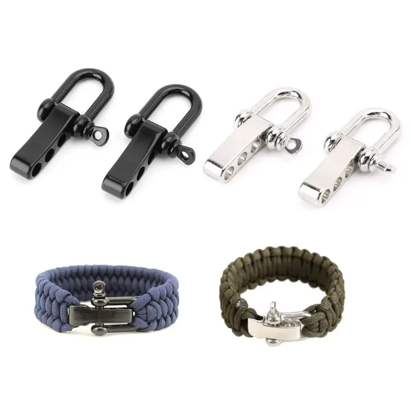 

2pcs Adjustable Shackle Outdoor Survival Rope Paracord Bracelet Buckle