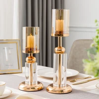 european golden candlestick glass candle holder home decoration wedding centerpieces for tables center table living room gifts