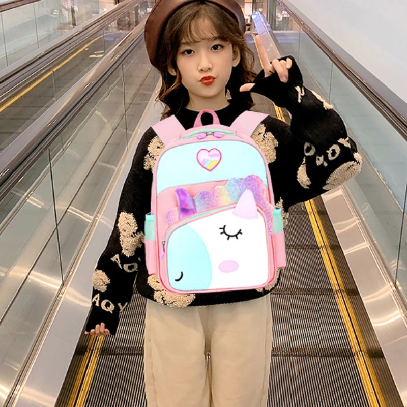 New Children Cute Unicorn Dinosaur School Bags In Kindergarten Pupils First Grade Backpack Boys Girls Lovely Fashion Backpacks