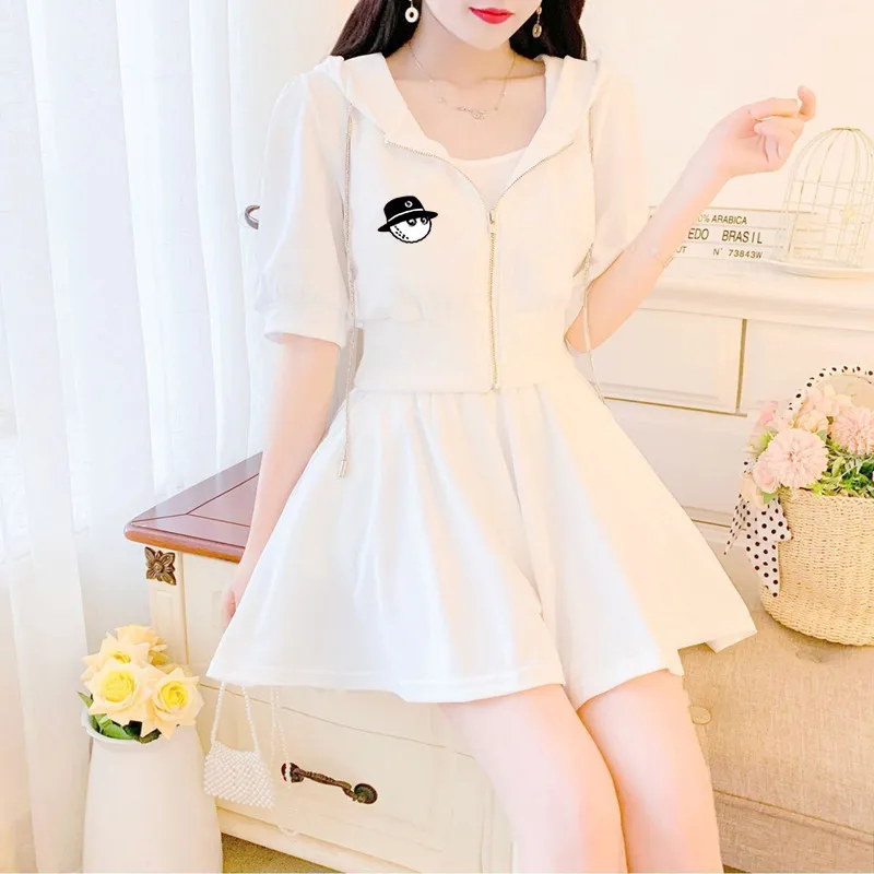 

Women's white golf set, two rock cut sportswear, new style, spring/summer, tennis, annual, 2023