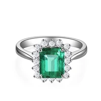 luxury simulation emerald tourmaline rectangular lace ladies ring inlaid zircon opening adjustable female finger ring jewelry