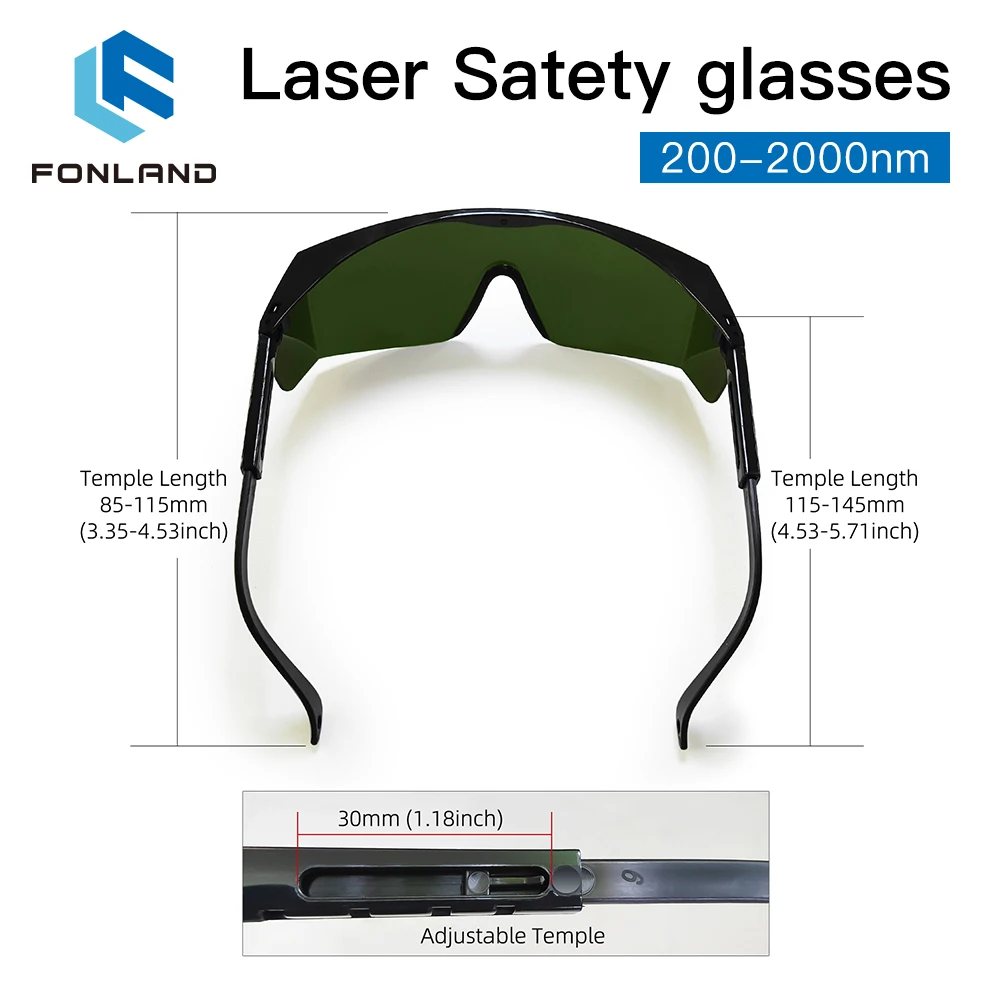 FONLAND 200nm-2000nm Laser Safety Eye Protective Glasses for Laser Marking & Engraving with Protect Case enlarge