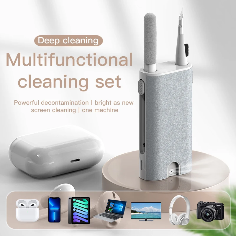 Multifunctional 5-in-1 Cleaning Brush Kit Computer Keyboard Dust Cleaning Pen for Earphone Keycap Puller Headset Cleaning Tools