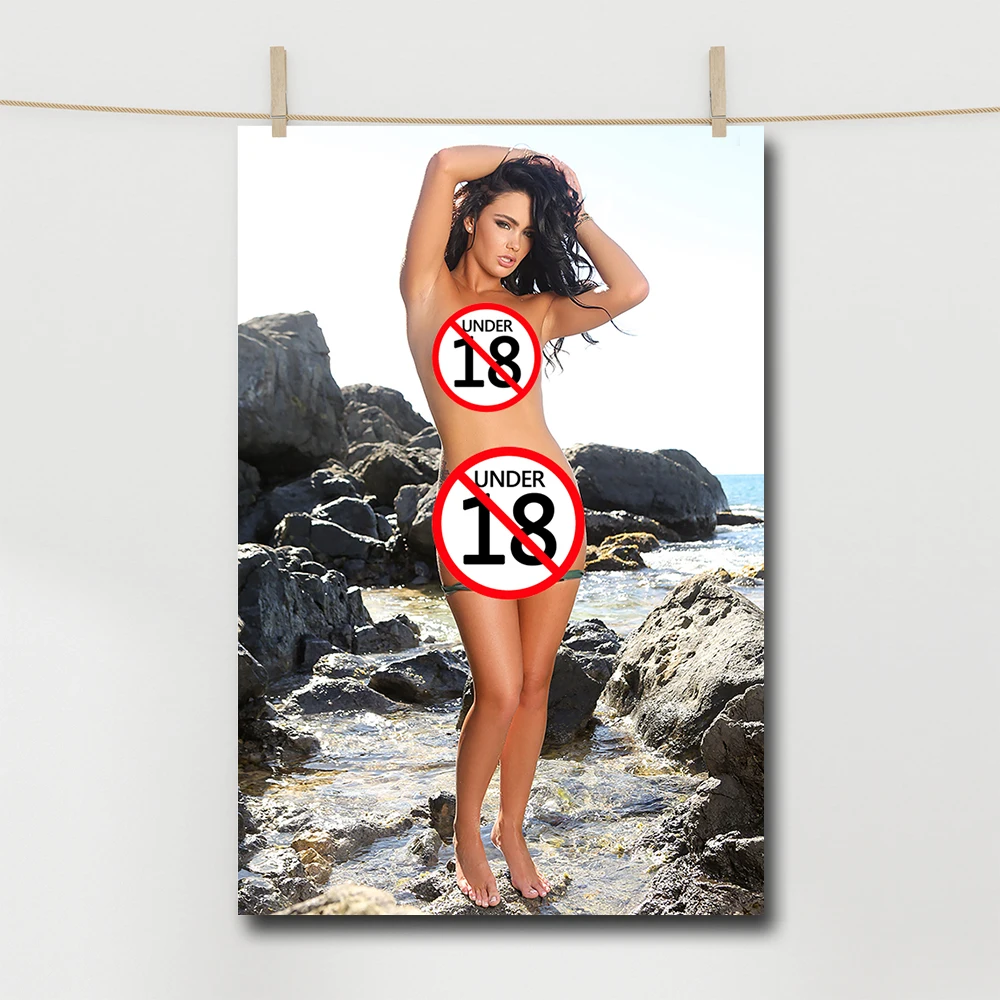 

Настенная картина обнаженной красавицы на море, плакаты и принты, Картина на холсте для взрослых, картины для спальни, домашний декор