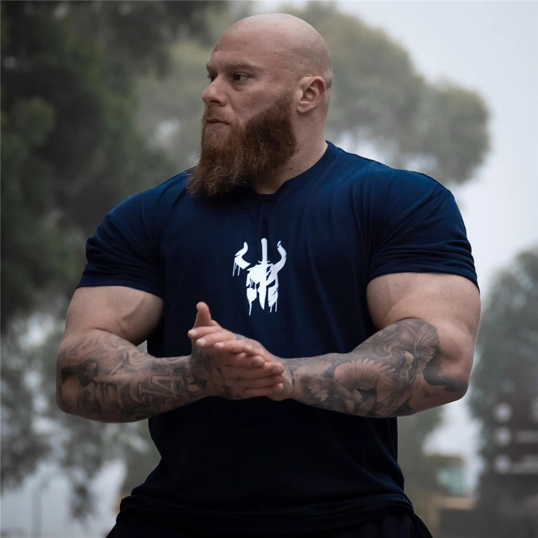 Футболка мужская хлопковая с коротким рукавом модная брендовая свободная майка