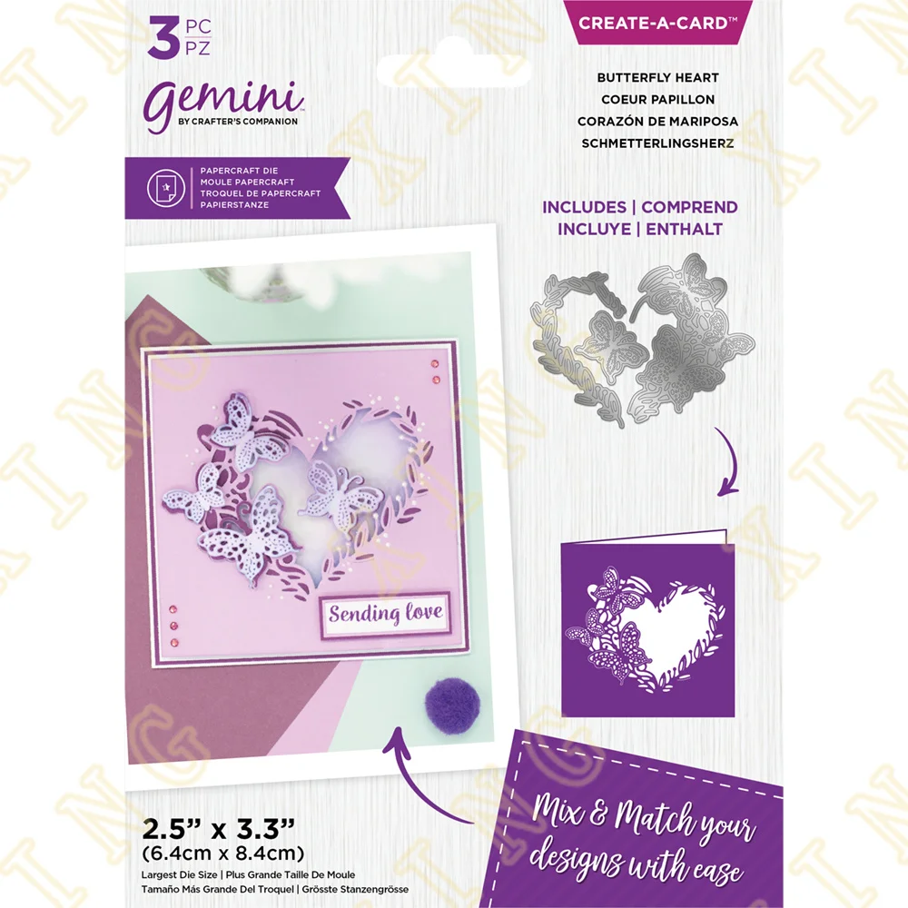 

Butterfly Heart Metal Craft Cutting Dies Diy Scrapbook Paper Diary Decoration Card Handmade Embossing New Product for 2022