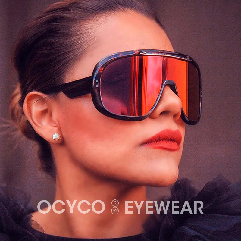 

Солнцезащитные очки оверсайз унисекс, роскошные цельные винтажные солнечные очки в стиле панк, UV400, 2023