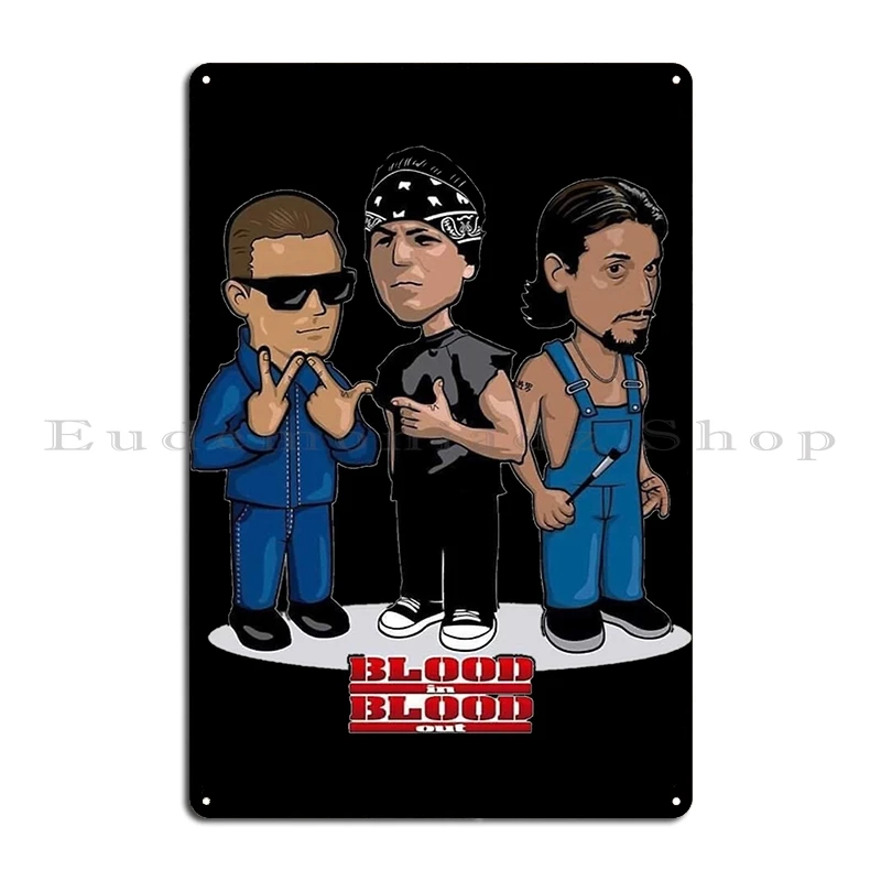 Фото Vatos Locos Blood In Blood Out Металлические вывески Клубный настенный дизайн Настенный декор Vatos Locos Оловянная вывеска Плакаты №4