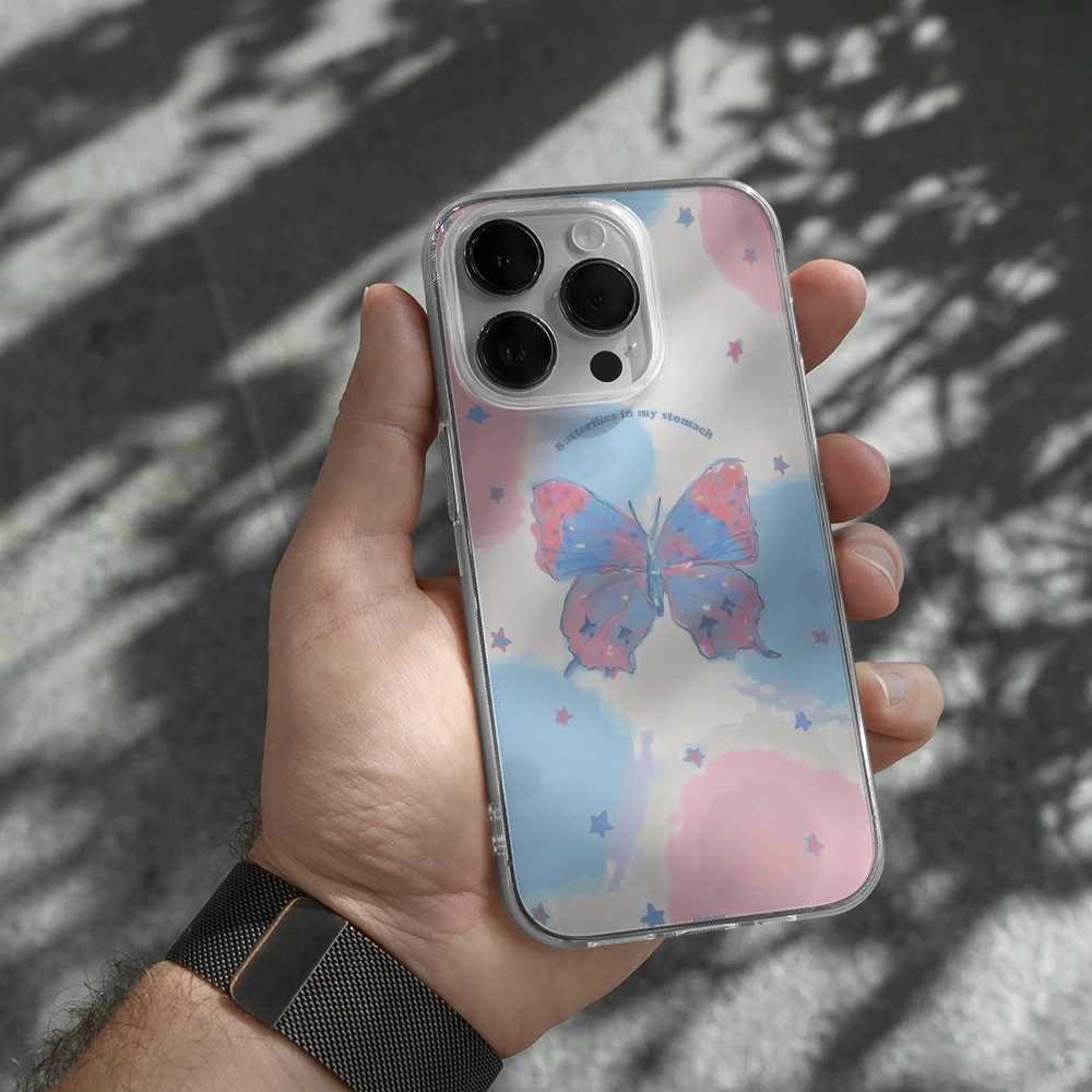 Нежный чехол для телефона с бабочкой IPhone 16 15 14 13 11 Pro Max танцующей 114 Plus X XR XS