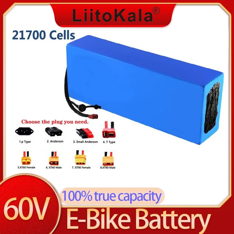 

LiitoKala 60V 40ah 50ah 30ah 20ah 35ah electric scooter bateria Electric Bicycle 21700 Battery Scooter 60V 3000W ebike battery