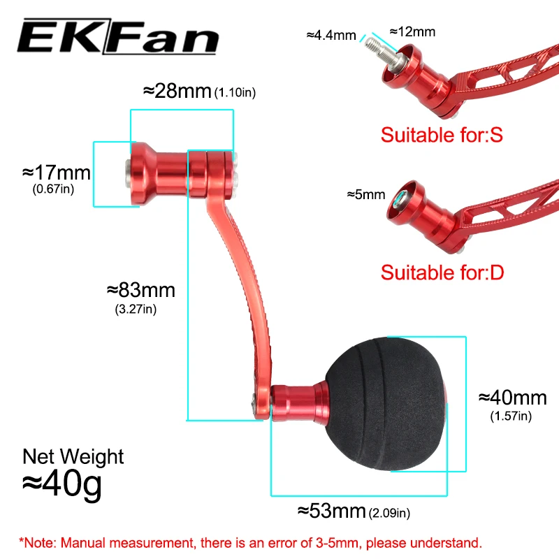 Фото Ekfan CNC 83 мм Procese алюминиевый сплав Материал + eva40 мм ручки для Daiwa Shimano спиннинговая Рыболовная катушка №5