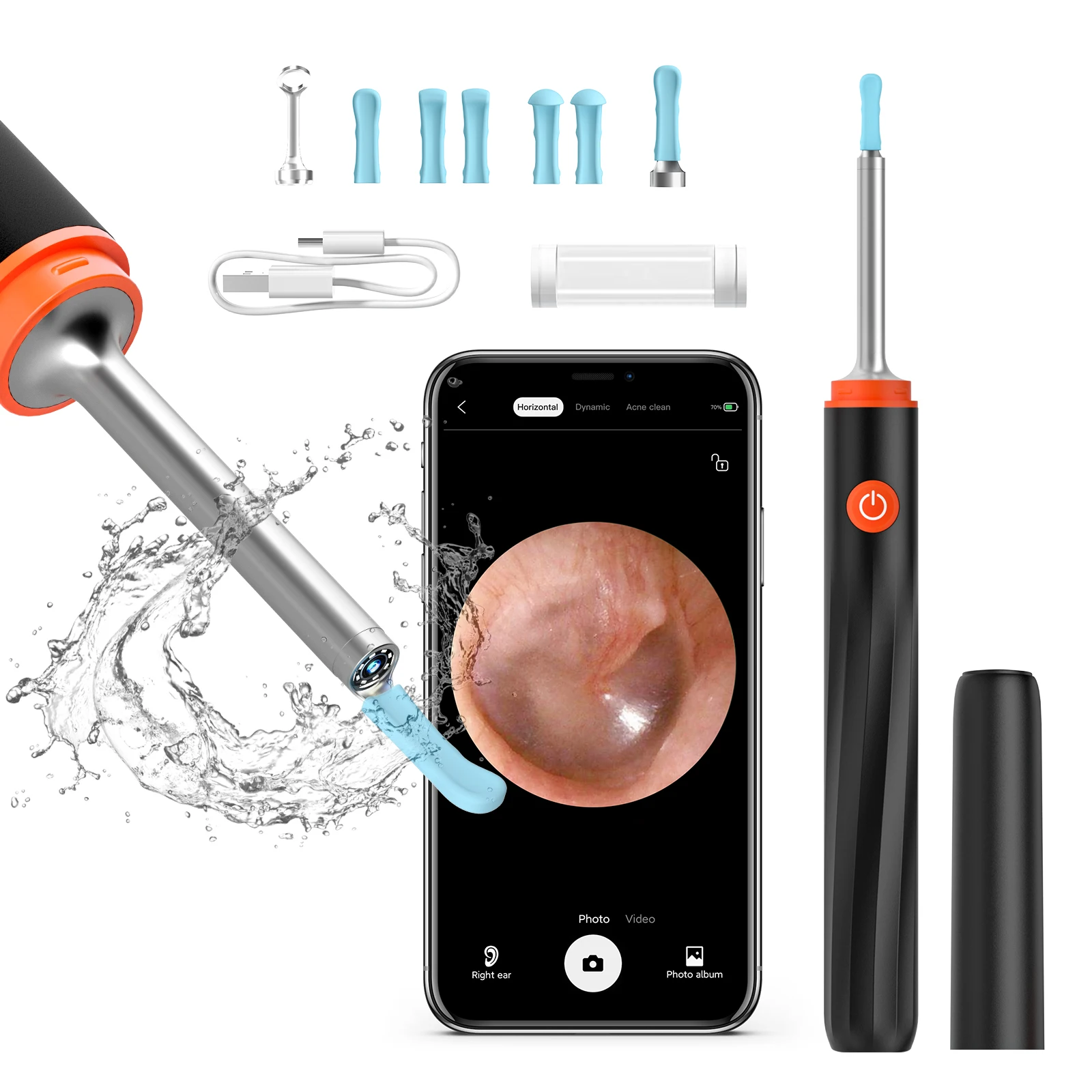 

6 Axis Gyroscope Endoscope Camera 1080P Ear Picker Visual Ear Cleaning Otoscope for Sales