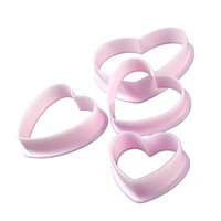 4pcs heart shaped chocolate cookie mold cake biscuit baking flip sugar candy cutting printing silicone love kitchen baking tools