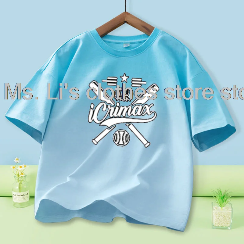 Лидер продаж хлопковая футболка с коротким рукавом для мальчиков и девочек Icrimax