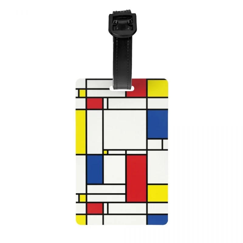 

Минималистский стильный ярлык для багажа Piet Mondrian, пользовательские Современные художественные ярлыки для багажа, Обложка для личной безопасности, ярлык для удостоверения личности