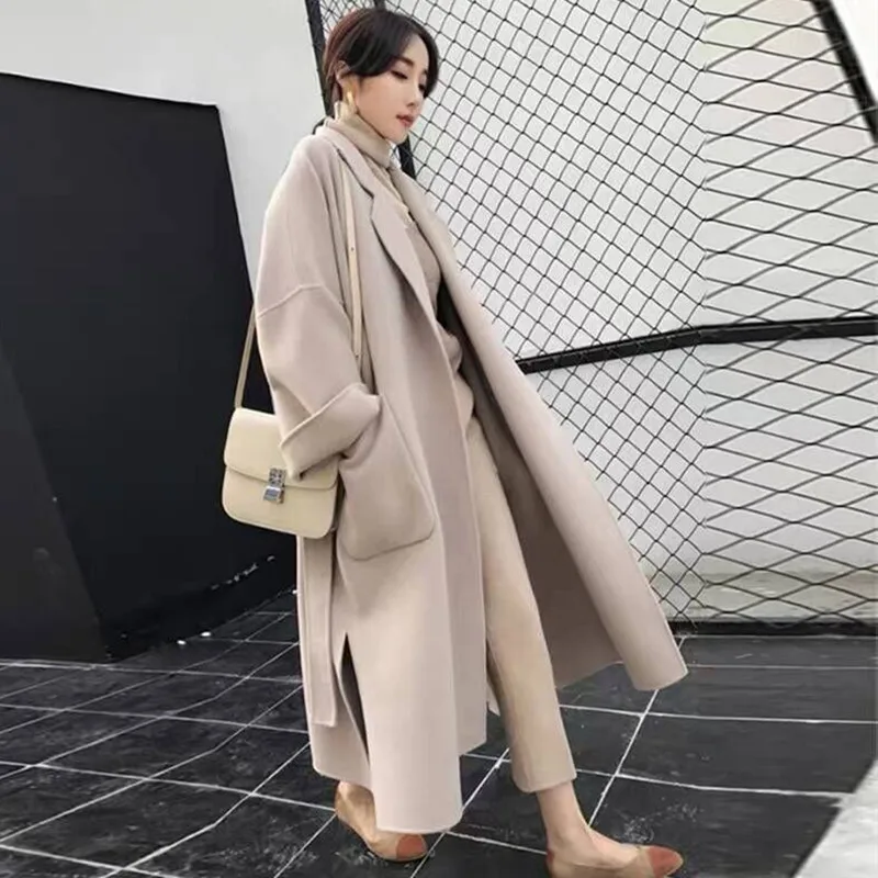 

2022 Y2k Autumn French Retro Solid Color Thickening Medium And Long Term Winter Coat For Women Free Shipping