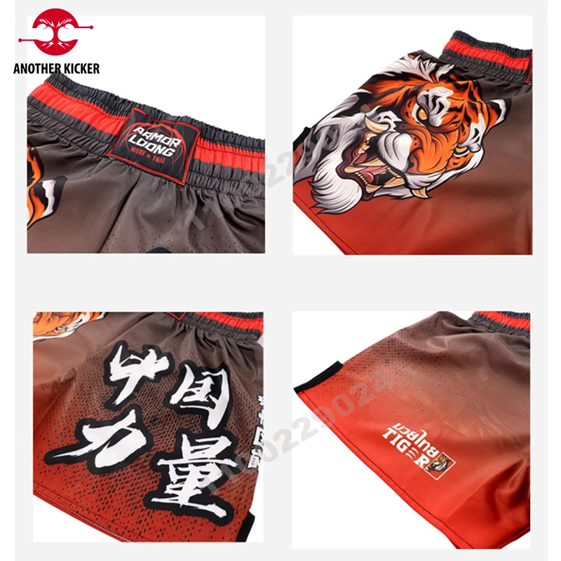 Tiger Muay Thai Shorts Fight Kickboxing Pants MMA Shorts Men Women Kids Martial Arts Sanda Grappling Kick Boxing Training Trunks