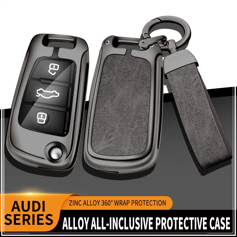 

Alloy+Leather Car Key Case Holder Shell Fob For Audi A1 A3 A4 A5 A6 A7 Q3 Q5 Q7 B6 B7 C6 TT TTS R8 8V 8L S3 S6 RS Accessories