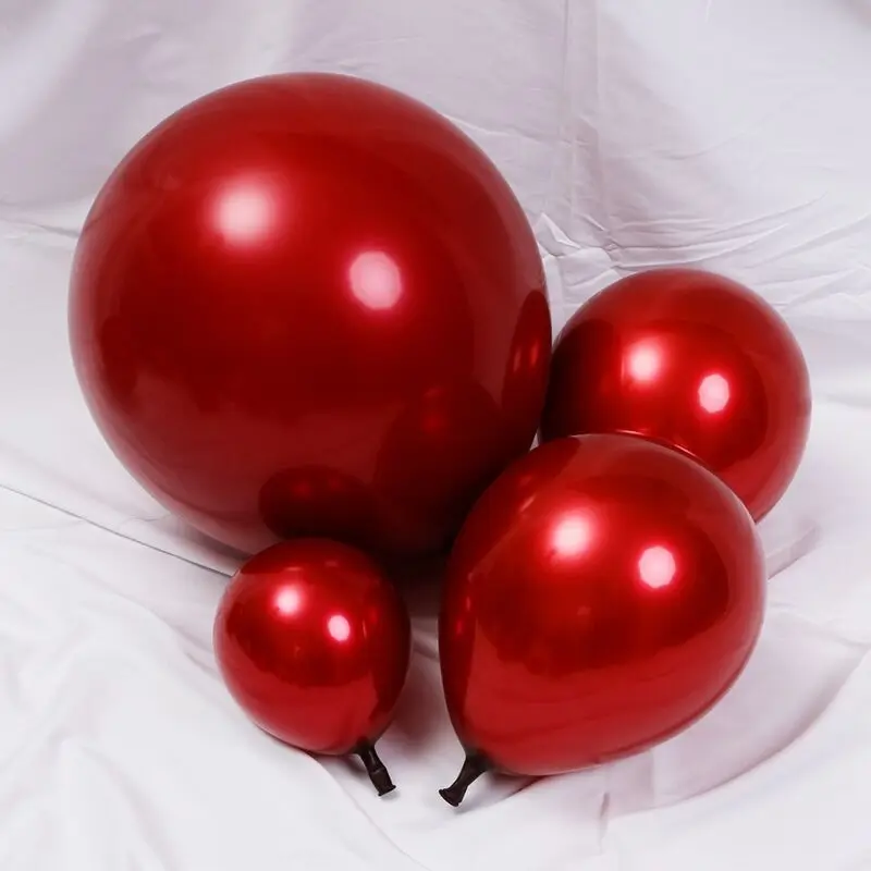 

5 Inch 10 Inch 12 Inch 6 Inch Double-layer Chanel Red Cherries Round Latex Balloon Irregular Balloon Chain Wedding
