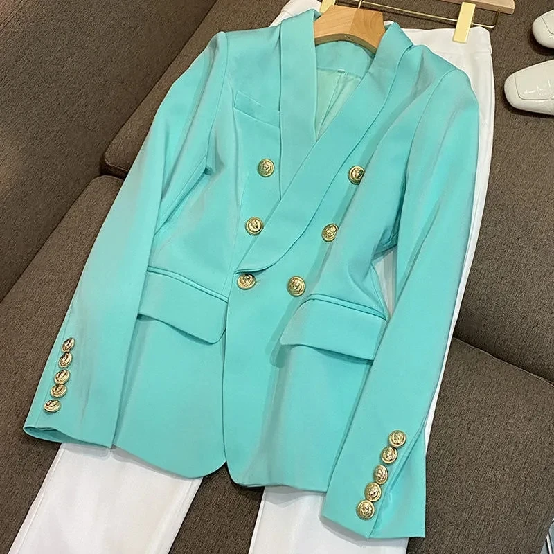 

High-quality Temperament Double-breasted Lady Suit Jacket Women's Spring Autumn Women Blazer 2022 New Design All-match Long Suit