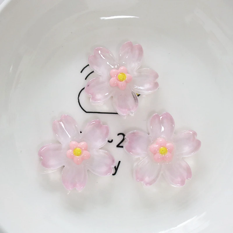 

10 шт. новый милый мультяшный градиент, двухцветный вишневый цвет, смола, альбом для вырезок, ювелирные изделия «сделай сам», шпилька, аксессуары, украшение, ремесло A94