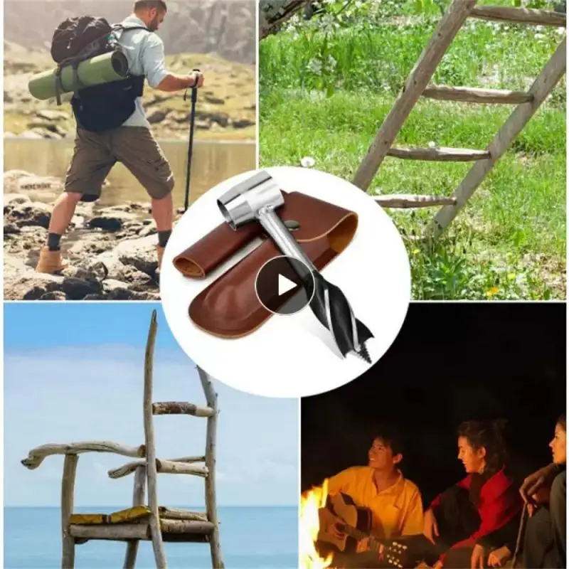 

Sharp Design Case For Hand Auger Wrench Bushcrafting Tools Drill Bit Case Pu Leather Large Brown Camping Survival Tools Durable