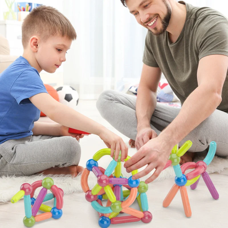

Big Size Magnetic Stick Building Blocks Designer Magnets Constructor Bricks Rod Montessori Educational Toys For Children Gifts