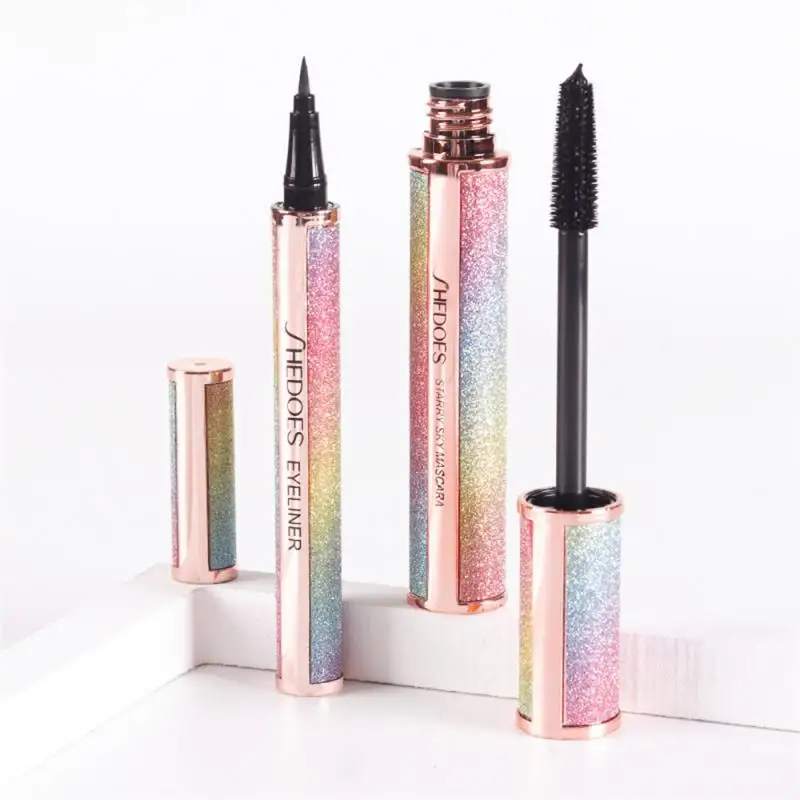 

Starry Sky 4D Mascara Eyeliner Thick Curling Non-blooming Eyelash Smooth Natural Eyeline Waterproof Sweatproof Makeup Maquillaje