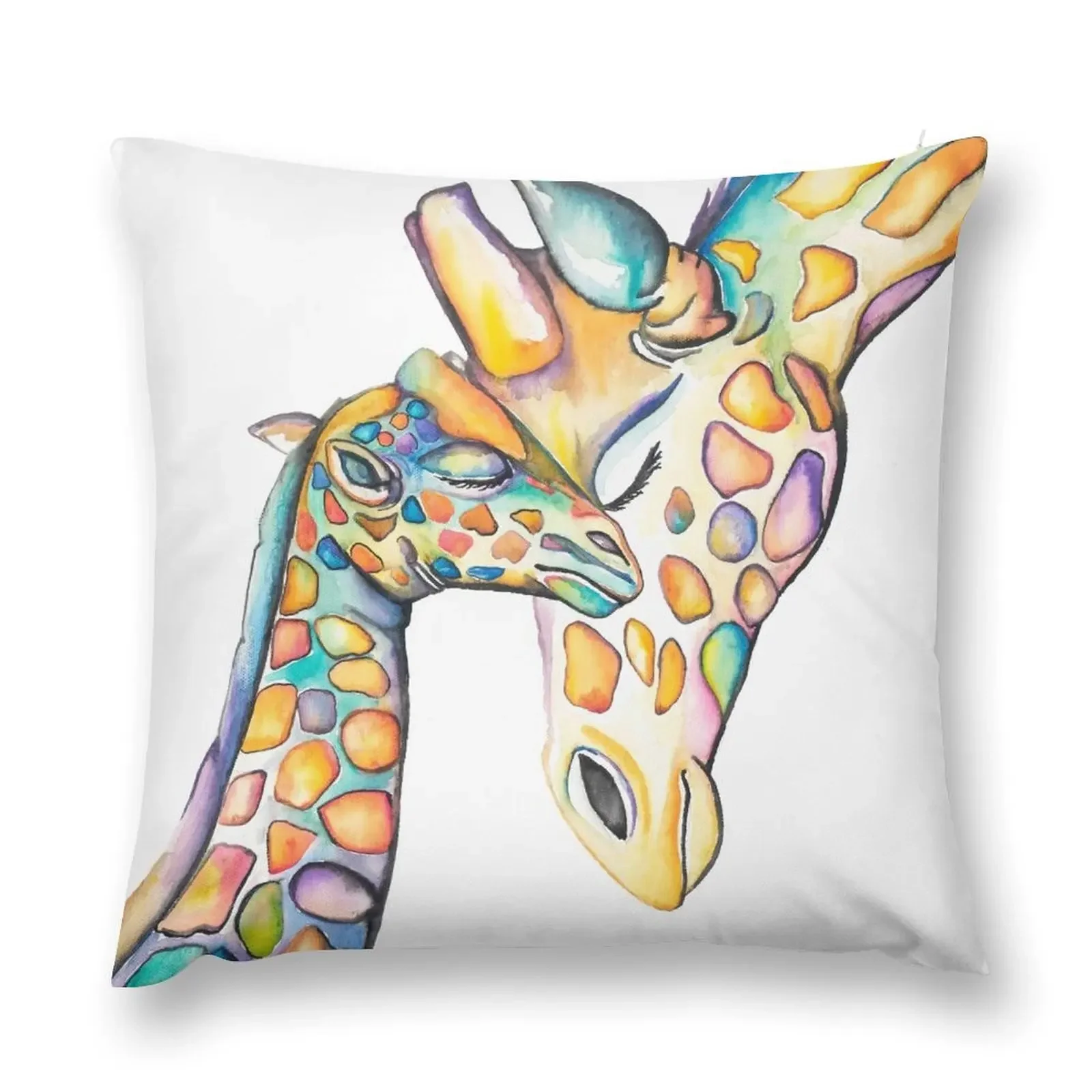 Подушка для обнимания радужных жирафов декоративная наволочка эластичный чехол