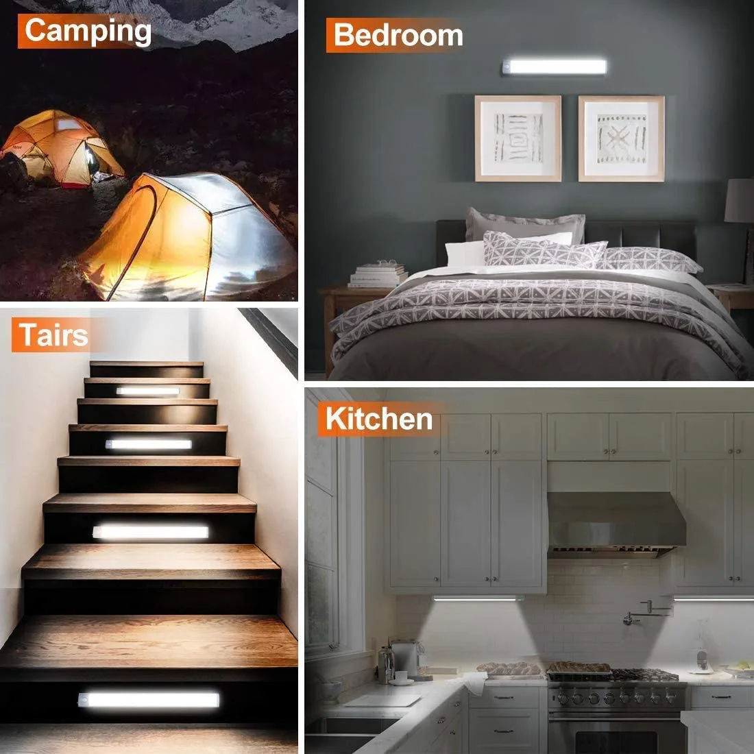 PIR Motion Sensor Light Under Cabinet Wireless USB Rechargeable Closet Kitchen Light Perception LED Magnetic Night Light images - 6