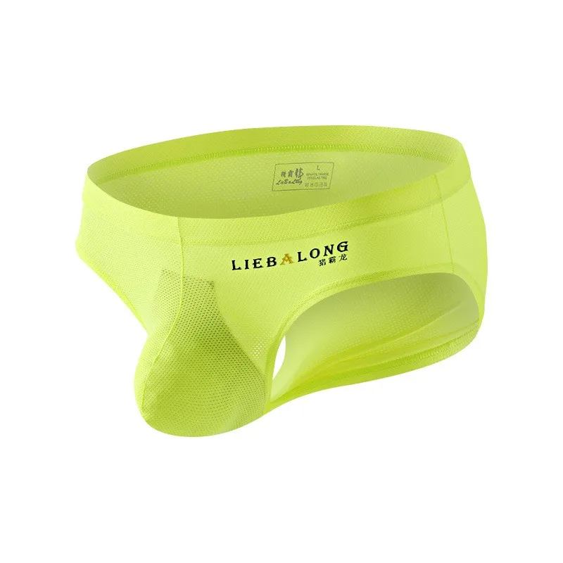 

Мужские трусы брифы из вискозы, синие дышащие трусы слипы, быстросохнущие трусы с U-образным выпуклым мешочком, сексуальное нижнее белье для геев,