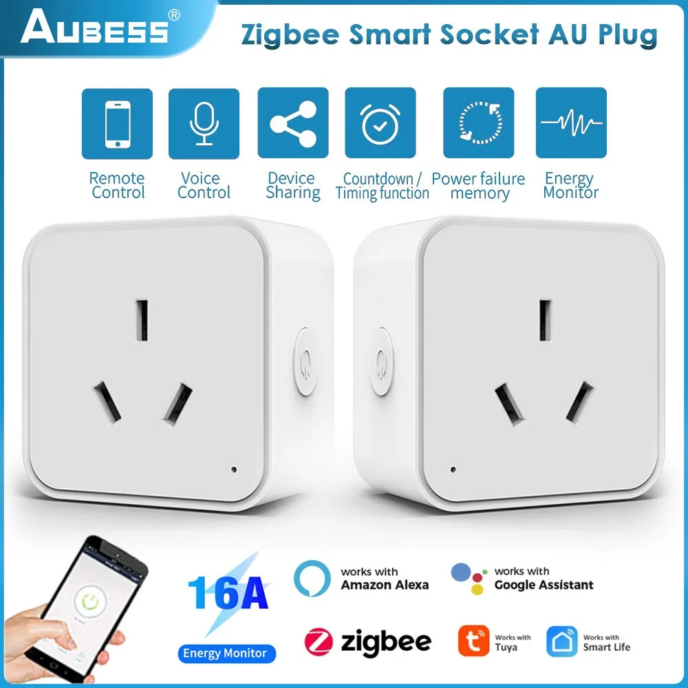 

Смарт-розетка Tuya Zigbee, 16 А, с голосовым управлением
