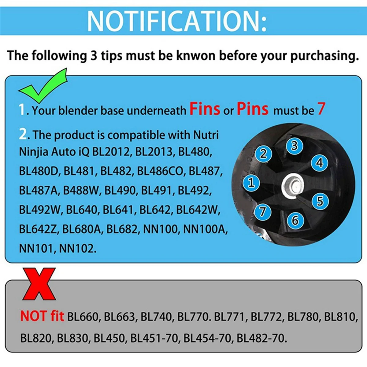 7-жильные лезвия экстрактора для блендера Ninja запасные части с резиновой шайбой