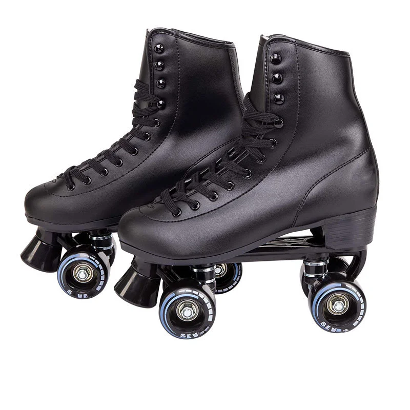 

Leather Skates Quad Roller Skates White Leather for Woman Man Youth Outdoor Children Sport Adjustable Quad Sneakers