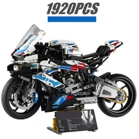 technical motorcycle m1000 rr toys kawasakies h2r carbon fiber model vehicle racing car building block bricks 42130 kid gift