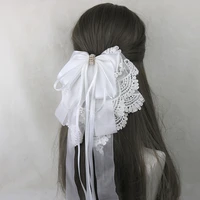 fashion princess handmade hairpin kawaii japanese cute maid lolita lace oversized bow x hair clip headband cosplay accessories