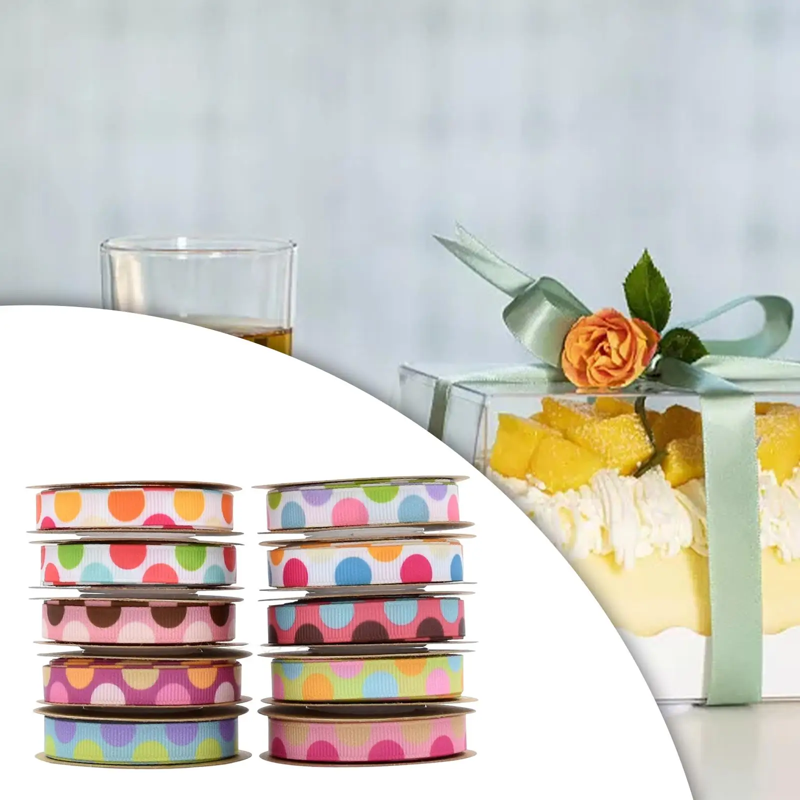 

Корсажные ленты, бант для волос, аксессуары для волос, Упаковка для подарков, оберточная ткань в горошек, лента для праздничных открыток