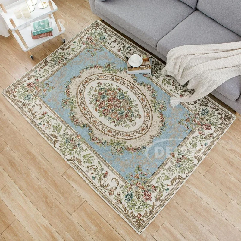 

Anti-Slip Bedroom Living Room Rugs Vintage Persian Rug Beige Carpets Turkish Style Bathroom Floral Mat For Kitchen Dinning Table