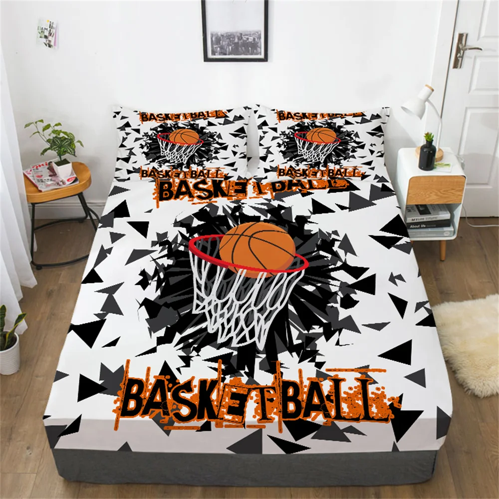 

Basketball 3D Comforter Set Queen Bed Sets Teens Kid Home Textiles High End Cotton Pint Fitted Sheets Bedspreads Beds Sheet
