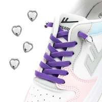 1 pair no tie shoe laces elastic for sneakers lazy shoelaces heart diamond lock flat shoes lace colored crystal accessories