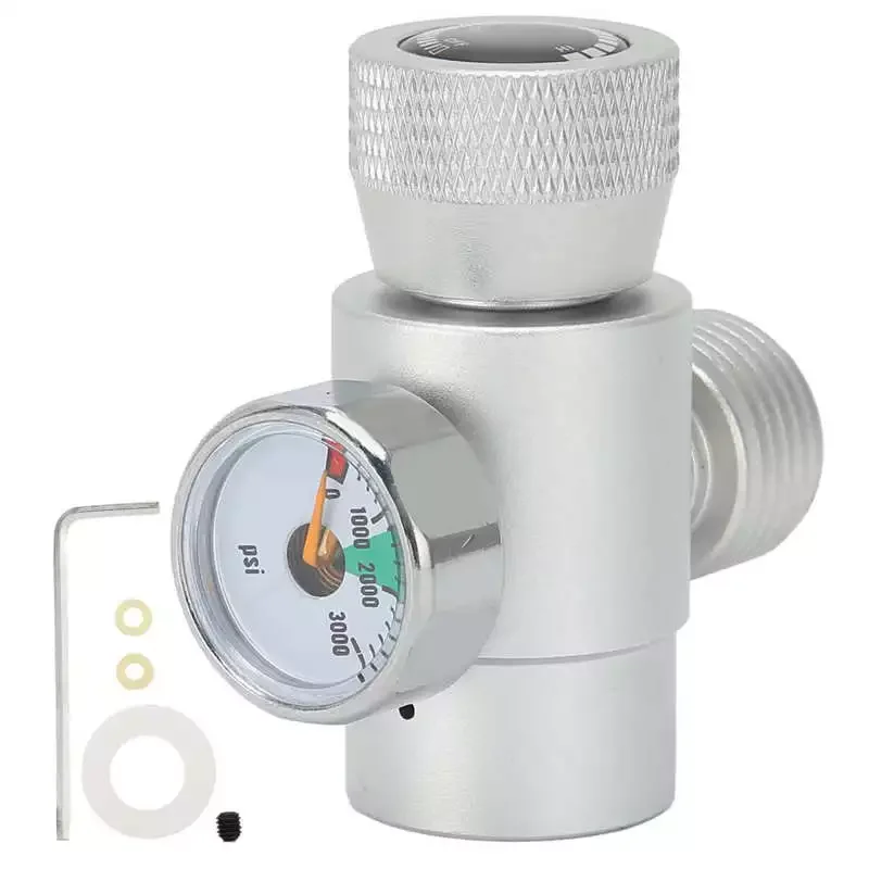 

Refill Adapter Connector Kit Silver Soda ASA CGA320 Connector with 3000psi Pressure Gauge Soda Machine Parts