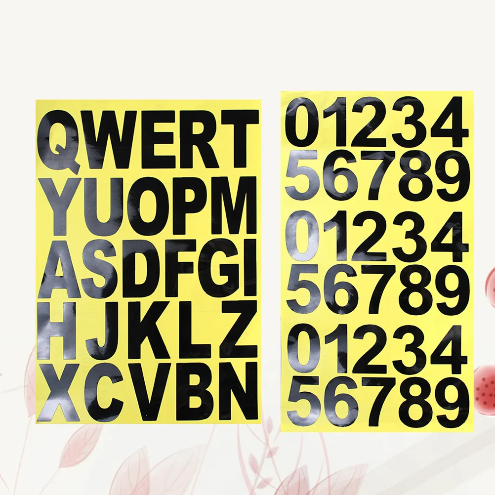 

2 Sheets Stickers Decorative Plate Body Decals Motorcycle Stickers Numeral Pasters for Vehicle Car