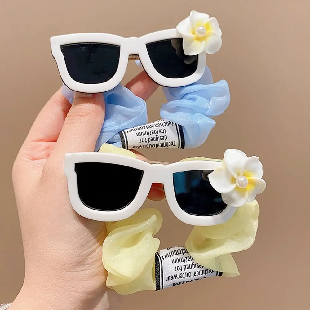 

Шнурок для волос из марлевой ткани для детей солнцезащитные очки заколка для волос с цветами женский аксессуар для волос головной убор в Корейском стиле