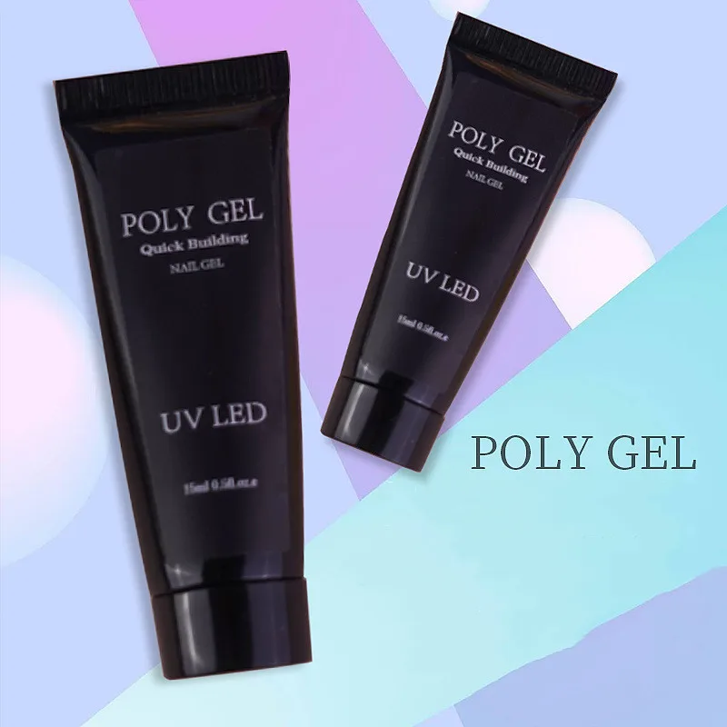 

15ml Poly Nail Gel Poly Acrylic Gel Nail Extension Gel Nail Quick Building Gum Transparent Jelly Manicure Tool Polymer Gel