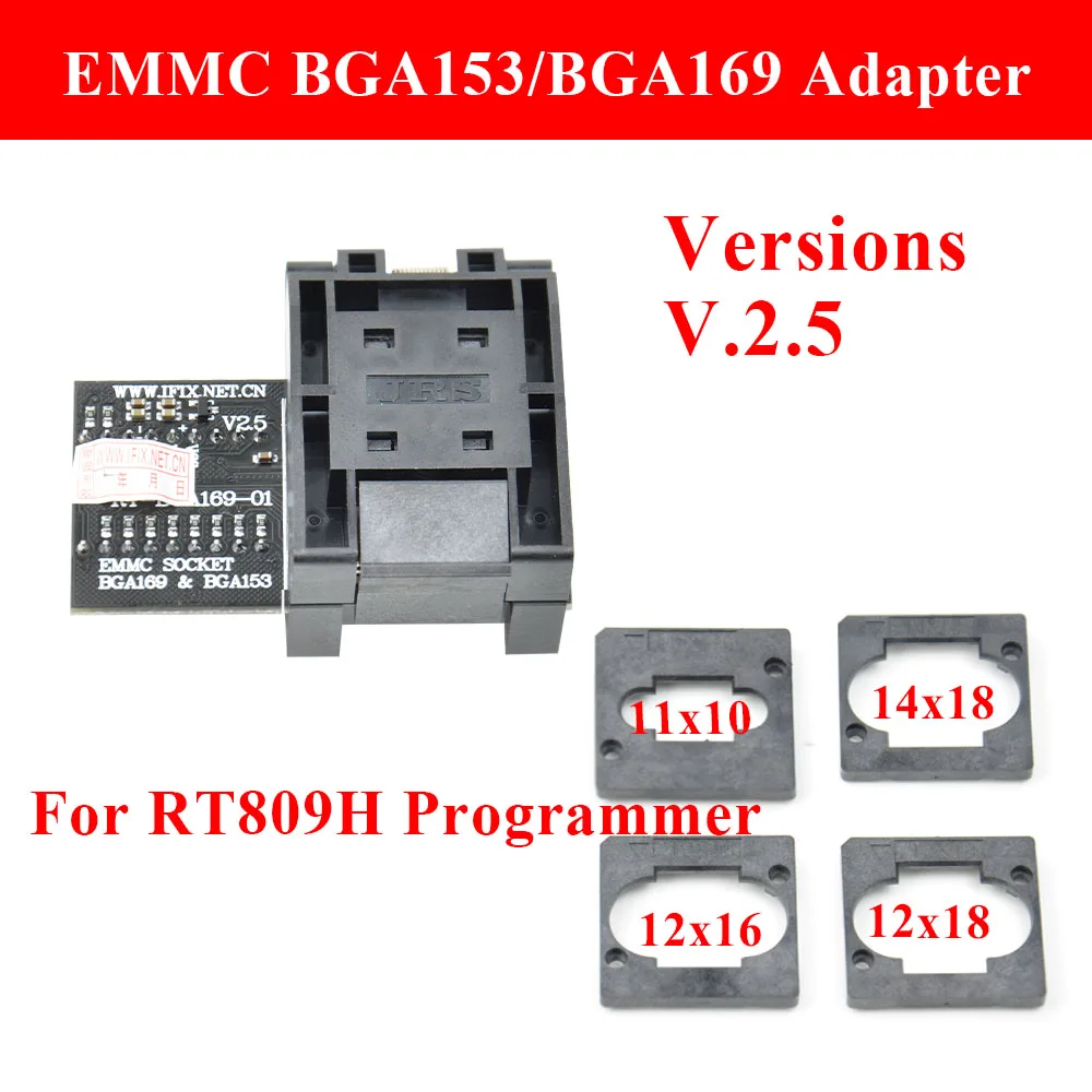 Upmely RT-BGA169-01 BGA169 / BGA153 EMMC адаптер V2.5 с 4 шт. BGA круглой коробки для RT809H