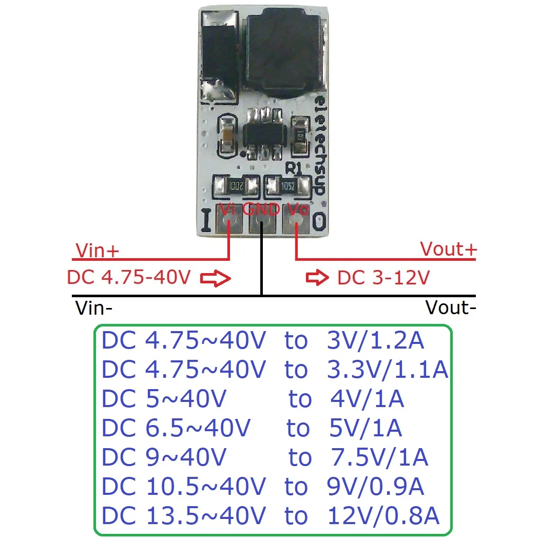 

3X DD4012SA mini DC-DC Converter Buck Voltage Regulator IN DC 5-40V OUT 3V 3.3V 4V 5V 6V 7.5V 9V 12V replace AMS1117 7805 lm2596