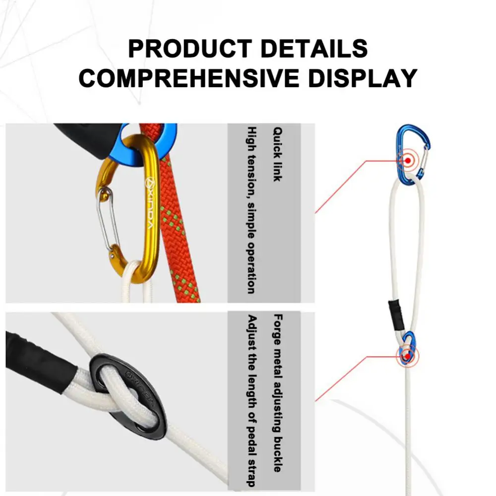 

Outdoor Adjustable Rock Climbing Mountaineering Riser Pedal Rope Foot Ring Belt Climbing Accessories Camping Hiking