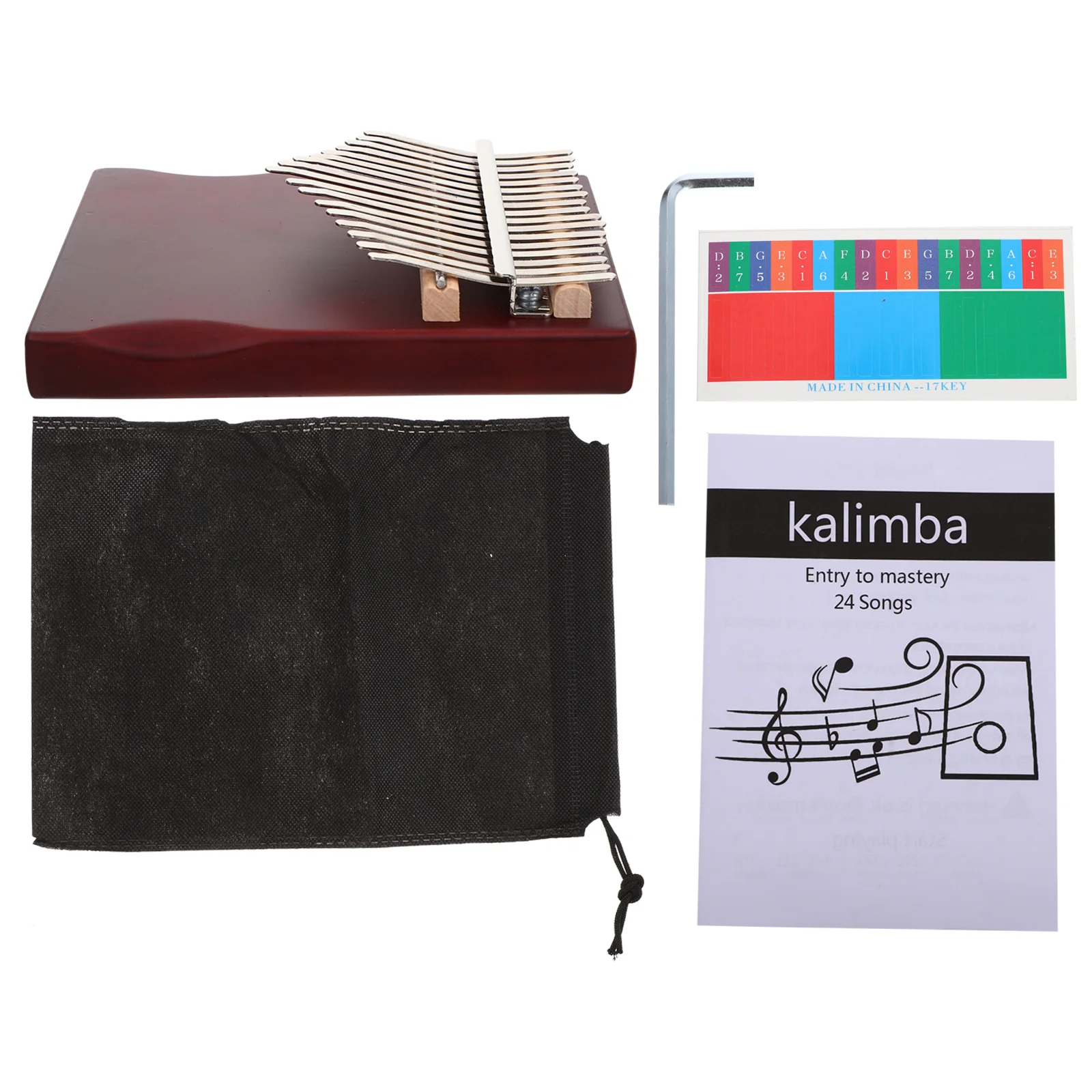 

1 Set of Portable Kalimba Finger Piano 17 Keys Thumb Piano Instrument Kalimba