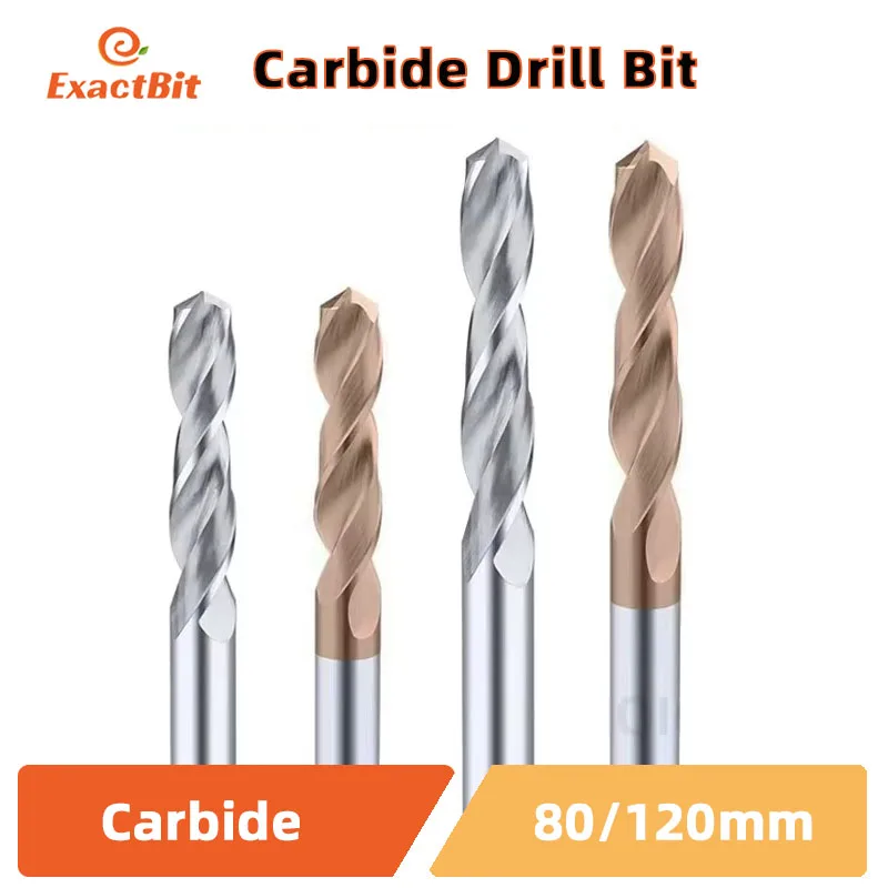 SIQI Solid Carbide Drill 80mm 120mm Long Length Tungsten Steel 1PCS CNC Hole Processing