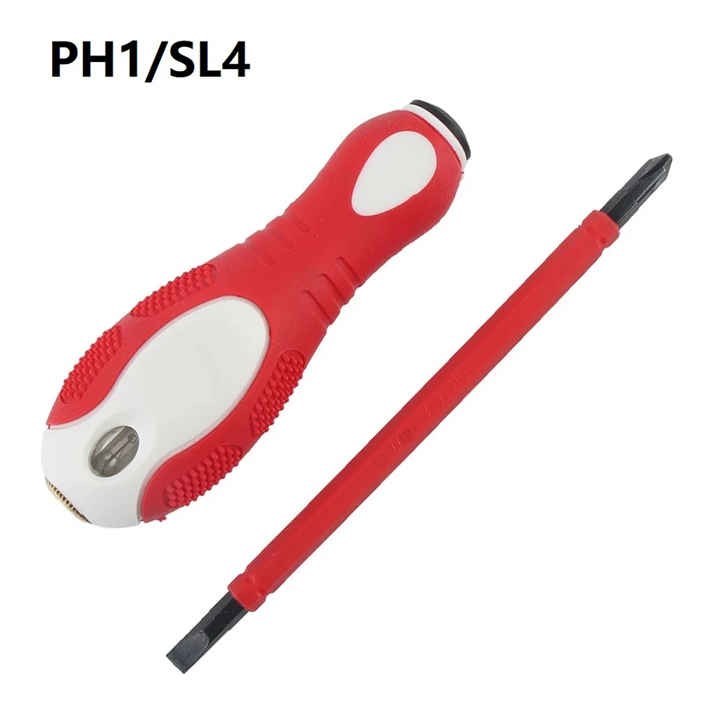 

Dual-Purpose Screwdriver Electrical Insulated Screwdriver Bits Slotted Phillips Magnetic Batch Head PH1/SL4 PH1/SL5 PH2/SL6